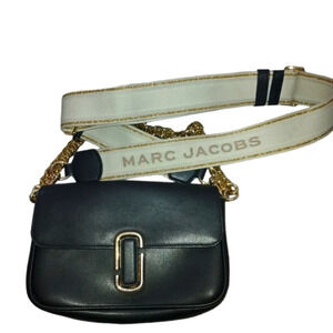 Marc Jacobs Black Shoulder Bag with Gold Accents